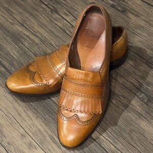 ALLEN EDMONDS Winslow Men's Burgundy Wintip Brogue Kiltie Loafer 9 1/2 B